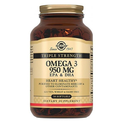 Solgar Омега-3 Тройная сила 950 мг, 50 капсул
