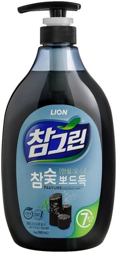 CJ LION, Средство для мытья посуды на основе ДРЕВЕСНОГО УГЛЯ, Chamgreen Сhamsoot 1 л бутылка 