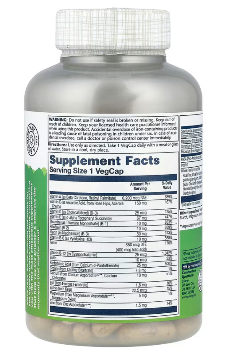 Solaray Мультивитамины для Повышения Энергии, High Energy, 120 вег. капсул