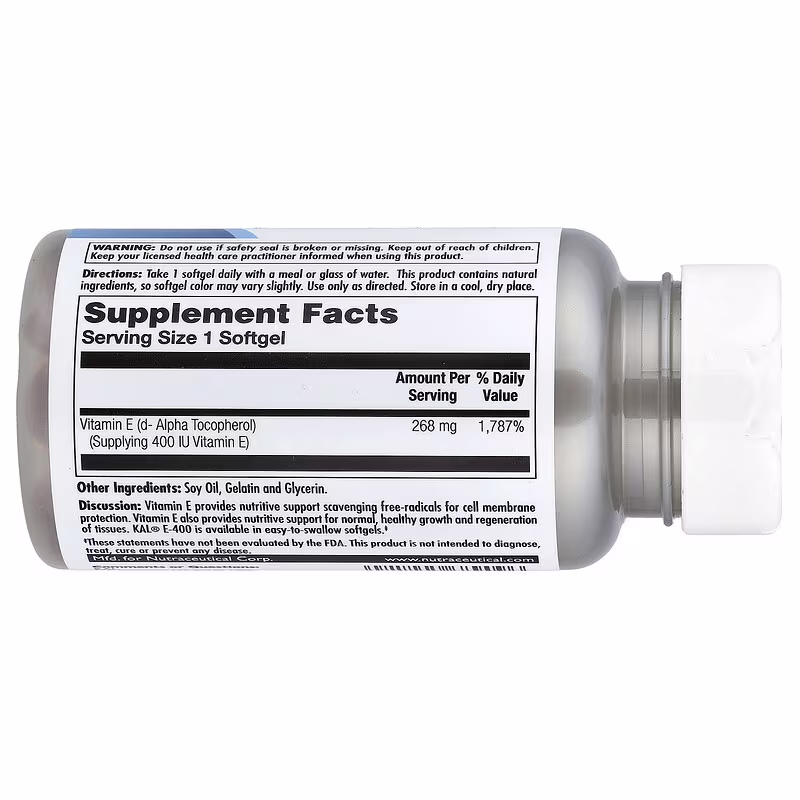 KAL, Vitamin E, Витамин E, 268 мг, 90 мягких таблеток