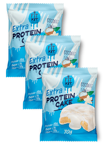 Fit Kit EXTRA протеиновое печенье с высокобелковым суфле в белом шоколаде 70 гр