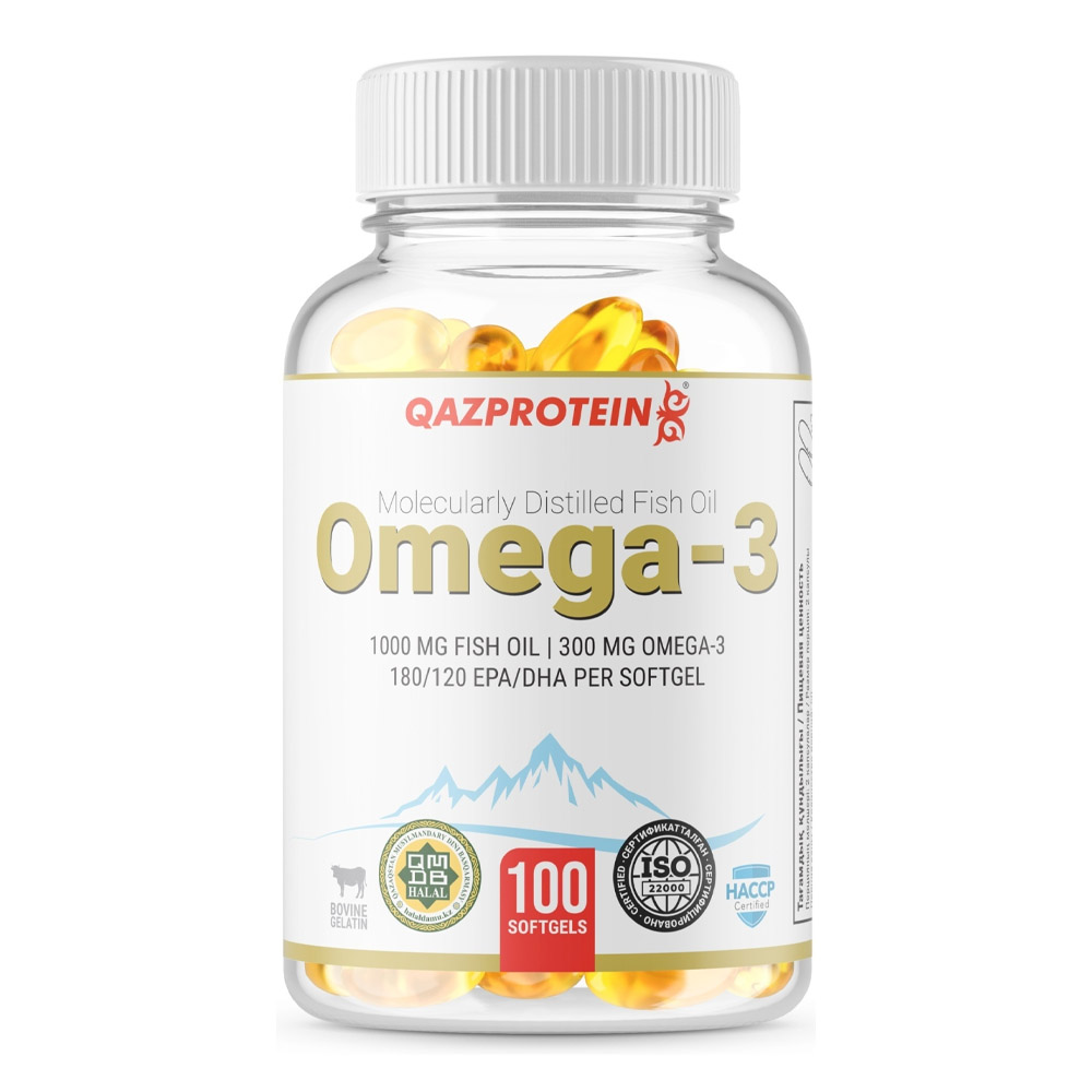 Qazprotein Омега 3 1000 мг, 100 капсул 