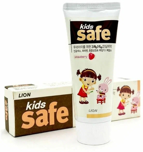 CJ LION, Детская зубная паста "Клубника" от 3 до 12 лет, Kids Safe Toothpaste 90 гр 