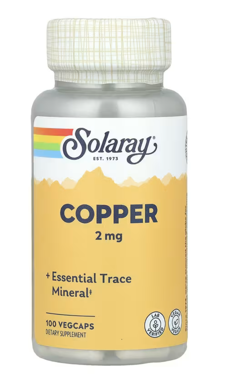 Solaray Медь Хелат 2 мг, 100 вег. капсул 