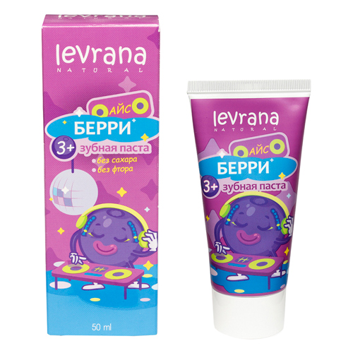 Levrana Детская зубная паста со вкусом Черники и Мяты 3+ лет, 50 мл