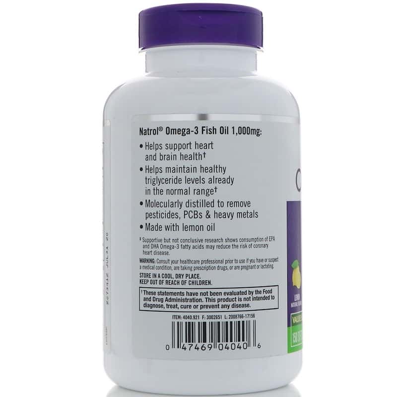 Natrol Omega-3 Fish Oil, Lemon 1000 мг (150 капсул)
