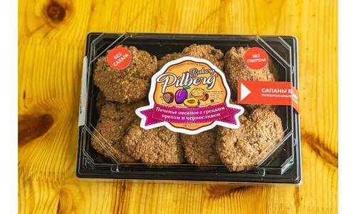 Pilberg Bakery Печенье овсяное с грецким орехом и черносливом, 250 гр