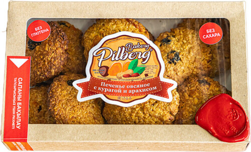 Pilberg Bakery Печенье овсяное с курагой и арахисом, 300 гр