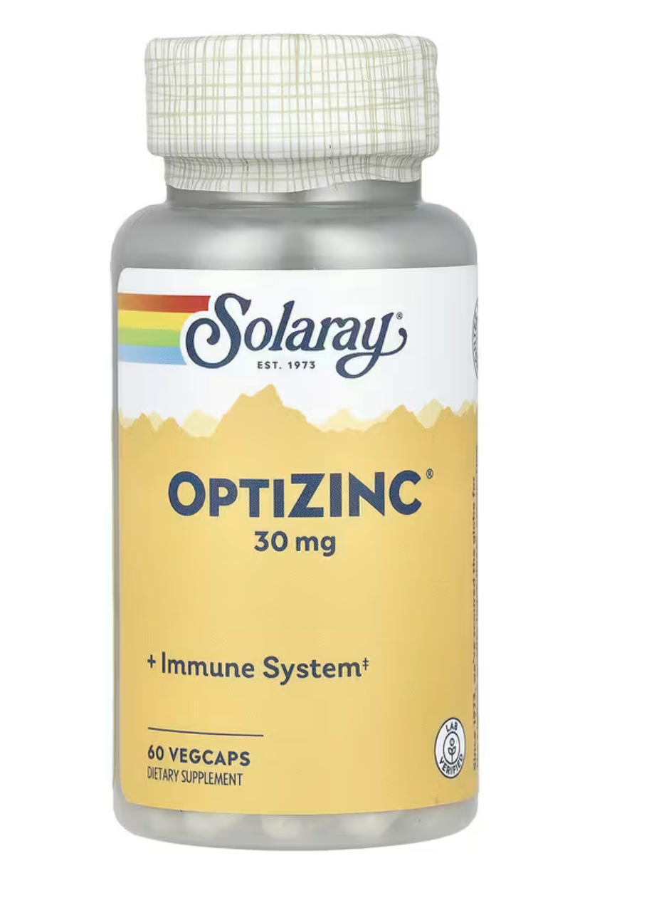 Solaray Цинк, OptiZinc 30 мг, 60 вег.капсул в Казахстане